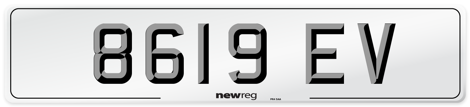8619 EV Number Plate from New Reg